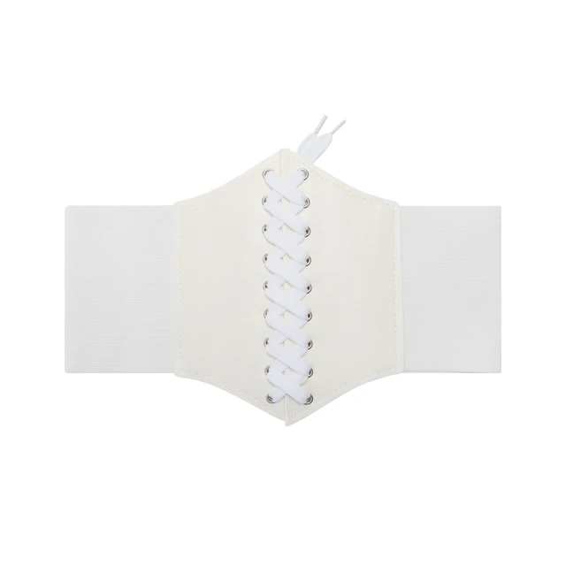 Kvinders korsetbælte gotisk mode PU-læder Kvinde-snøre-korsetbælter slankende talje Vintage korset sort bredt bælte til pige_voghion.com