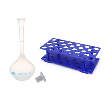 

1Pcs 500Ml Clear White Plastic Volumetric Measuring Flask & 1Pcs 28 Hole 17Mm Dia 15ML Centrifugal Test Tube Rack Holder