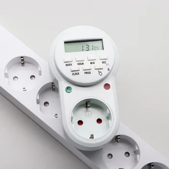 

250V 16A Programmable Electronic Adapter Switch Energy Saving Timer Digital Display Cycle Control Socket Smart Power Socket Plug