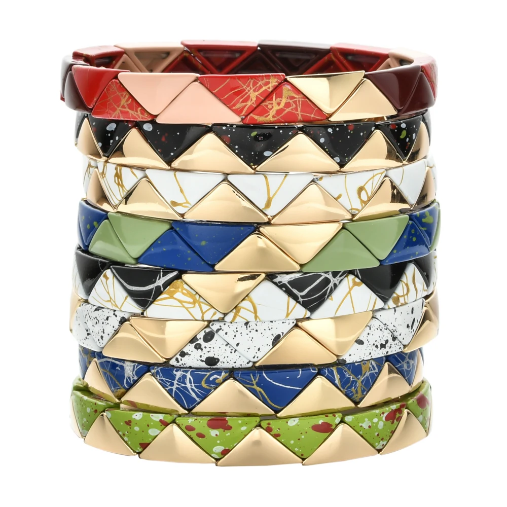 Boho Graffiti New Jewelry Simple Triangle Element Beads Bracelet Geometry Femme Fashion Vintage Summer Pulseras Gift | Украшения и