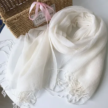 cotton linen light women Scarf Fashion Long Size Lady Wraps Solid Color Muslim Head Scarf Shawls And Wraps