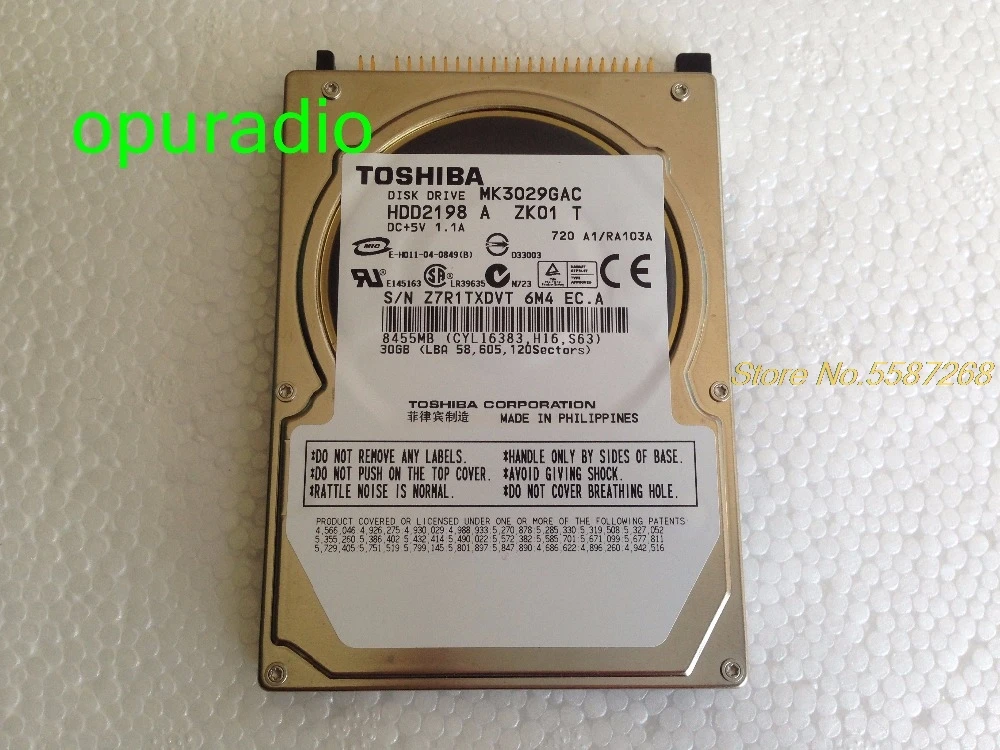 Диск MK3029GAC жесткий диск 30 Гб HDD2198 DC + 5 В 8455 а 407 МБ для Peugeot chrysler HDD alpine Автомобильная