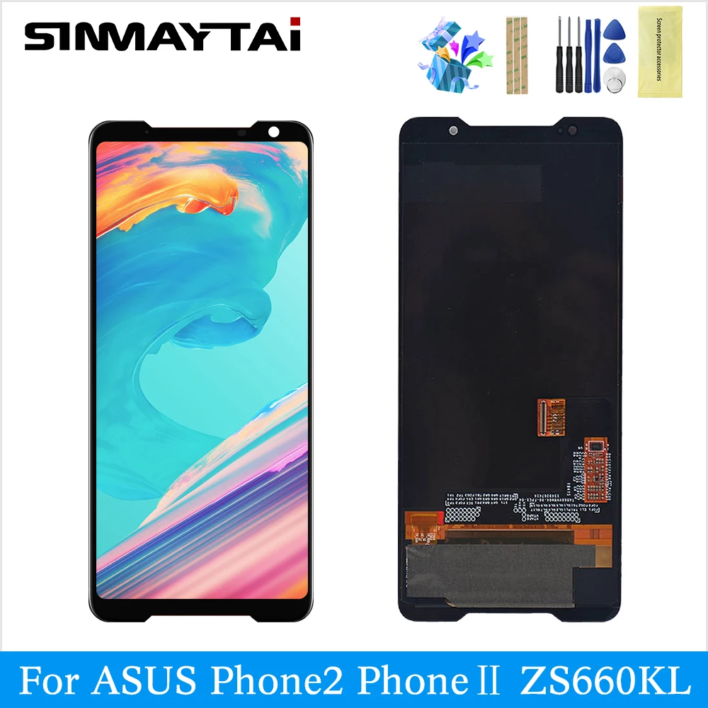 sinmaytai AMOLED для 6,5" ASUS ROG Phone 2 Phone2 PhoneⅡ ZS660KL ЖК-экран+ сенсорная панель дигитайзер Замена