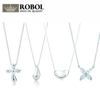 

High Quality 1:1 TTFF 925 Sterling Silver Pea Necklace Jewerly Original Design Model Exquisite Craftsmanship.