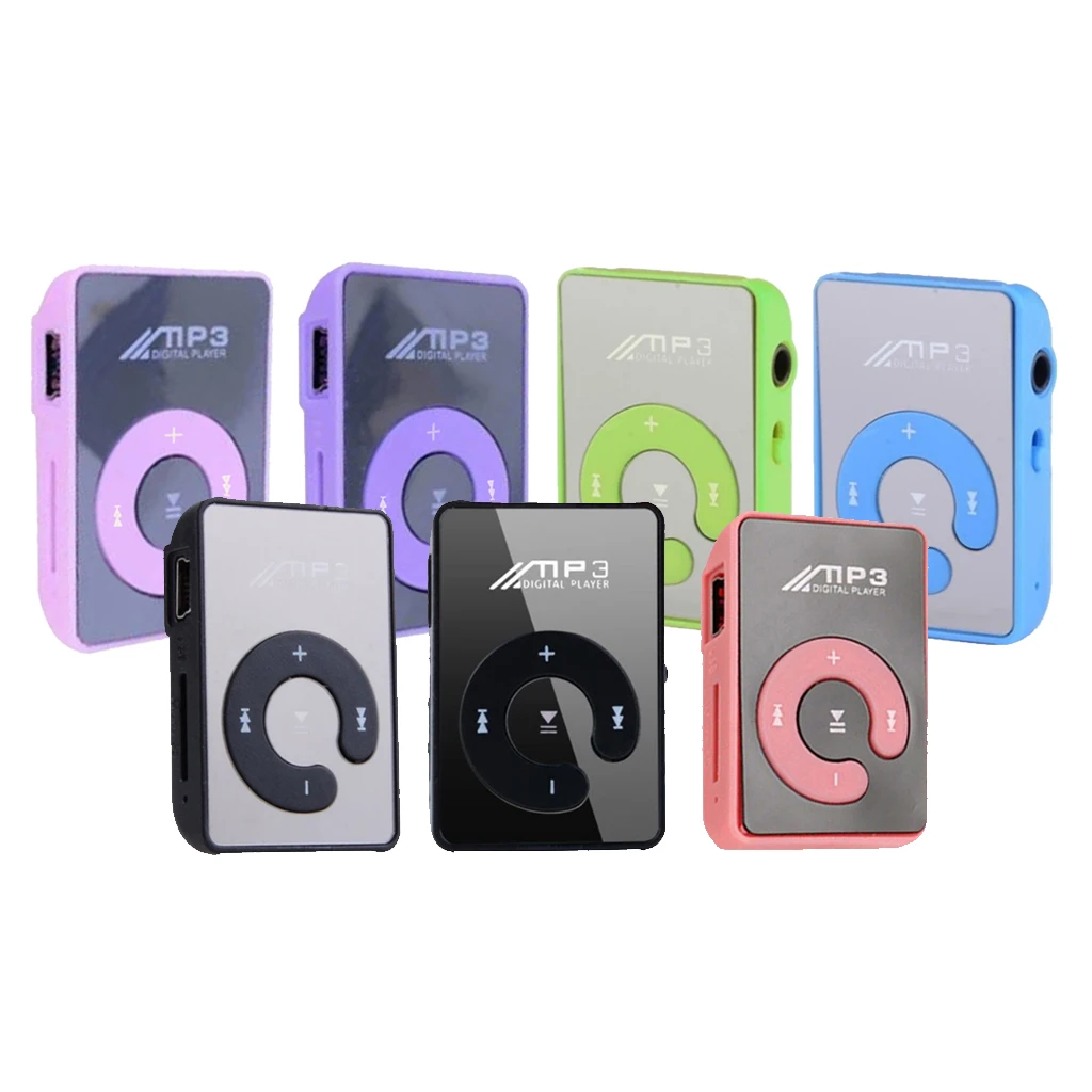 Mirror Portable MP3 player Mini Clip MP3 Player waterproof sport mp3 music player mp3 Support For MicroSD TF Card Media Player