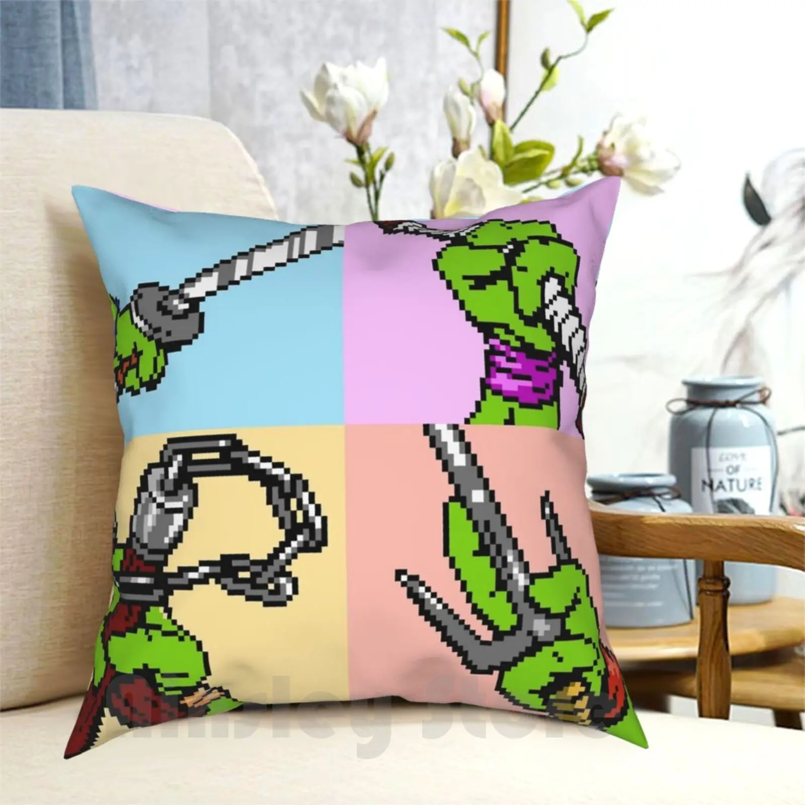 

Pillow Case Printed Home Soft Throw Pillow Video Games Pixelart Pixel Art Sprite Sprites Retro Classic Vintage Game