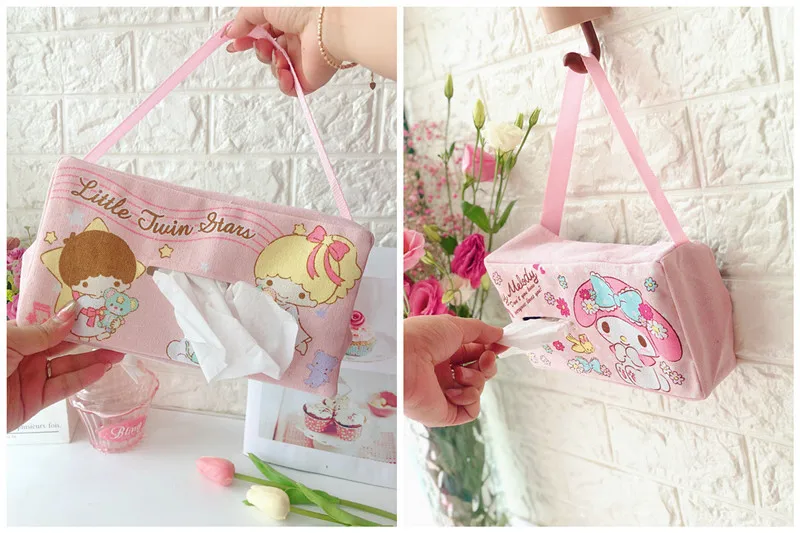 IVYYE Melody Stitch Kuromi Аниме Плюшевые коробки для салфеток домашний бумажный чехол украшение держатель для салфеток автомобильный карман коробка унисекс для девочек Новинка