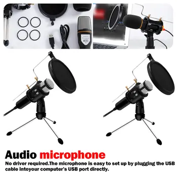 

Microphone USB Plug PC Podcast Condenser Mic Set for YouTube Facebook Live Stream Broadcasting Recording Gaming music studio