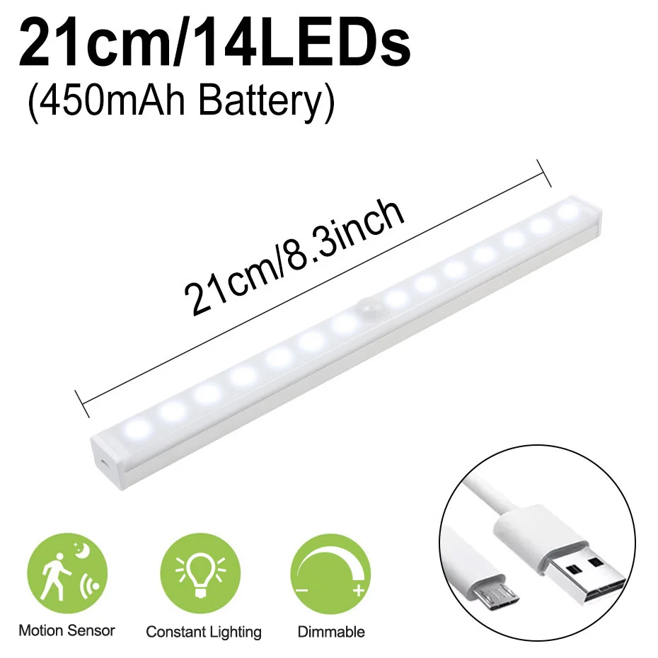 childrens night lights PIR Motion Sensor LED Cabinet Light Dimmable Night Lights USB Rechargeable 6/10/20/36/60 LEDs Closet Lamp For Kitchen  Wardrobe star night light Night Lights