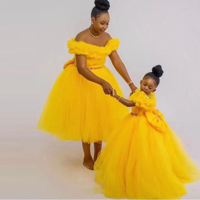 Wish Little Girls A-Line Princess Gown Kids Birthday Maxi Long Dress Yellow  1-2 Years : Amazon.in: Clothing & Accessories