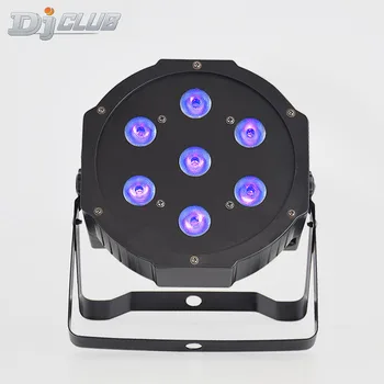

7X12W Led Par Lights Rgbw 4In1 Flat Par Led Dmx512 Disco Lights Professional Stage Dj Equipment