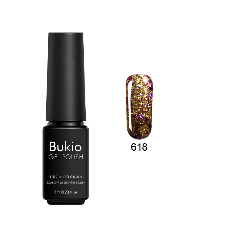 Bukio гель лак с блестками 3D алмаз 7 мл Праймер для ногтей под Гель-лак Полупостоянный Esmalte Гибридный гвоздь полирует - Цвет: 618