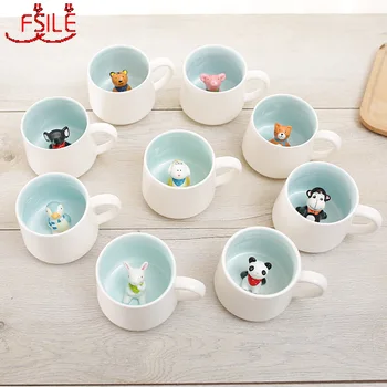 

400ml Creative Ceramic Mug Cute Cartoon Stereo Cute Animal Milk Coffee Cup Couple on The Cup of Water