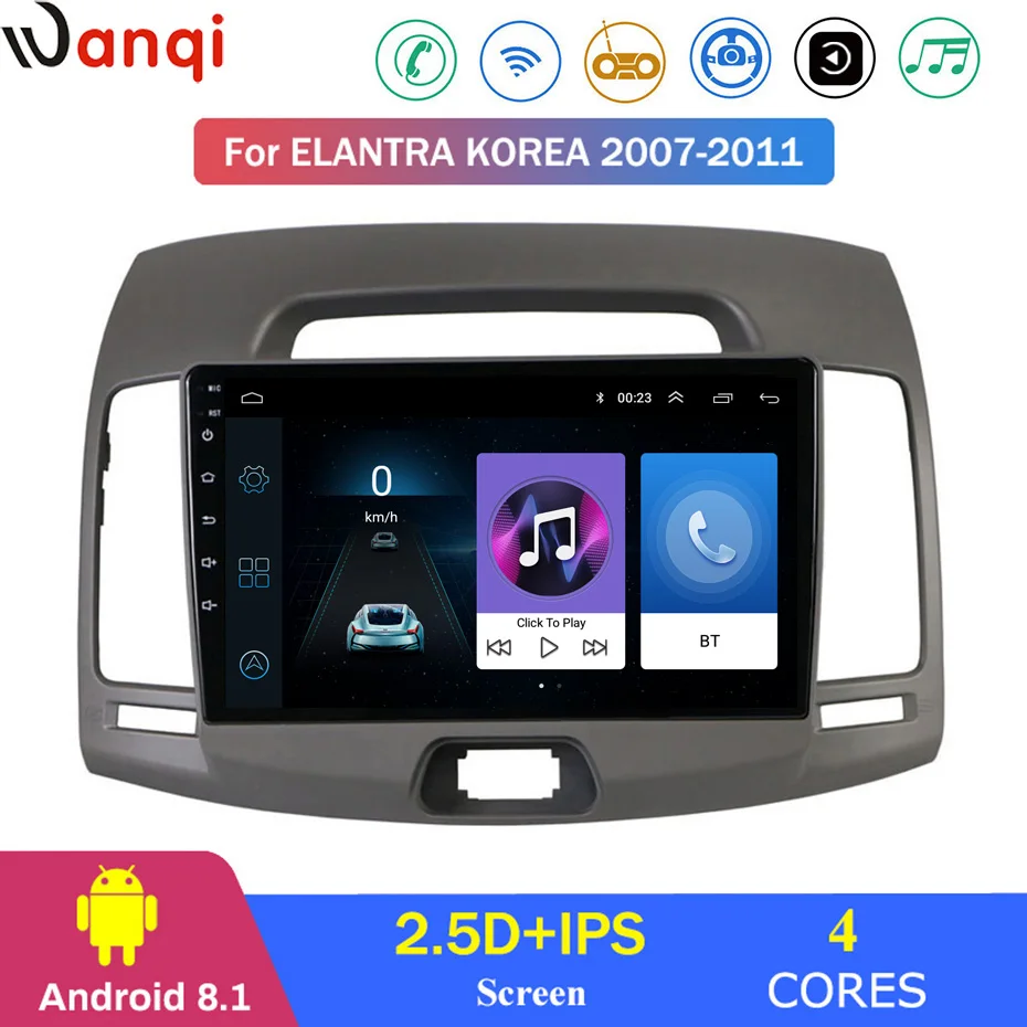 Для hyundai Elantra 2007-2011 Автомобильный Радио Мультимедиа Видео плеер навигация gps Android 8