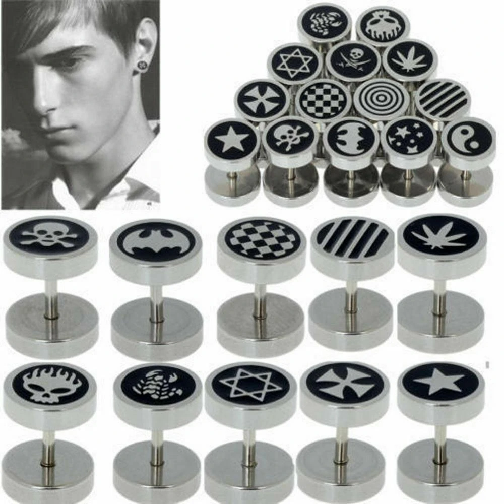 Pinksee aço inoxidável barbell falso cheater expansor plug orelha