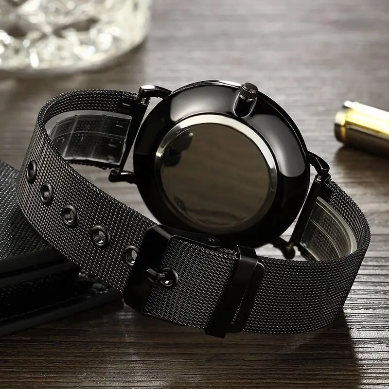 2021 Minimalist Men's Fashion Ultra Thin Watches Simple Men Business Stainless Steel Mesh Belt Quartz Watch relogio masculino