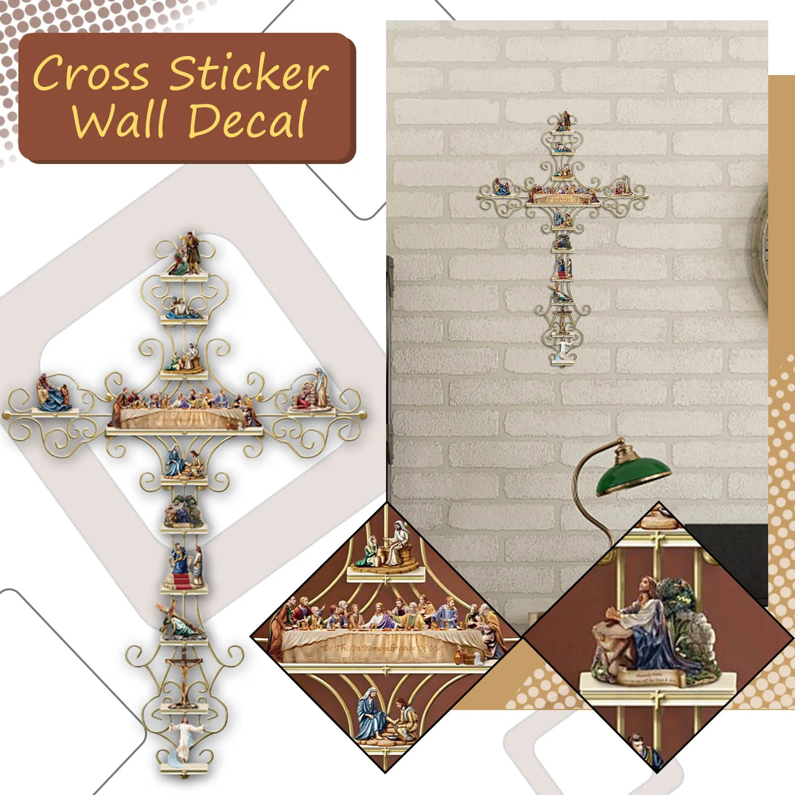 The story of Jesus Wall Stickers Christian Wall Decor Cross Sticker Art