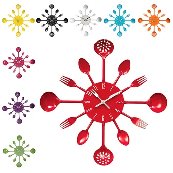 

Housewares Cutlery Wall Clock - Purple