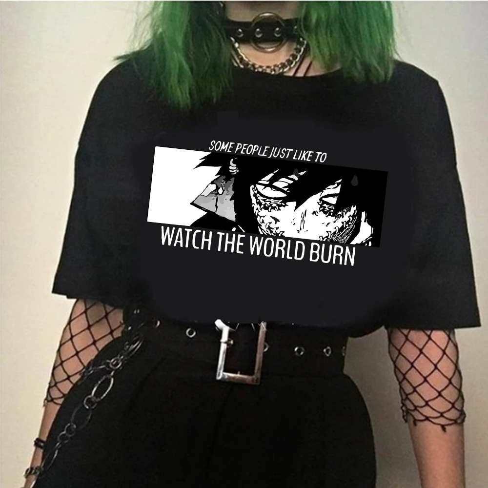 Футболка мужская с принтом аниме My Hero Academia Dabi Eyes летняя в стиле хип-хоп круглым