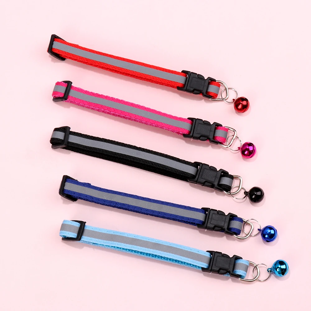 

Adjustable Cat Dog Reflective Collar Necklace Flashing Light Up Nylon Night Safety Collars Pet Supplies Cat Accessories