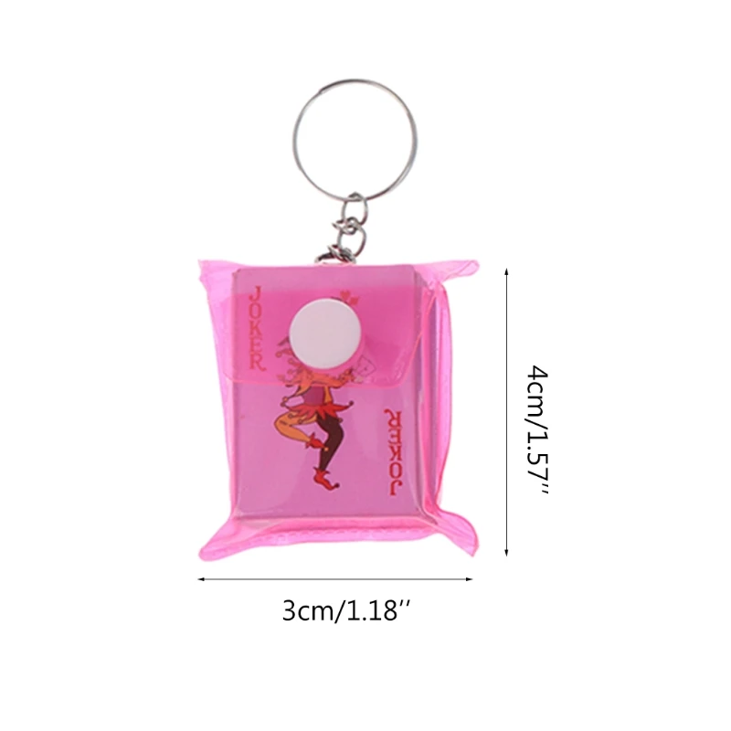 1pc Portable Mini Playing Cards Poker Keychain Small Board Game Key Chain 4&times;3cm,playing cards,plastic playing cards,poker set