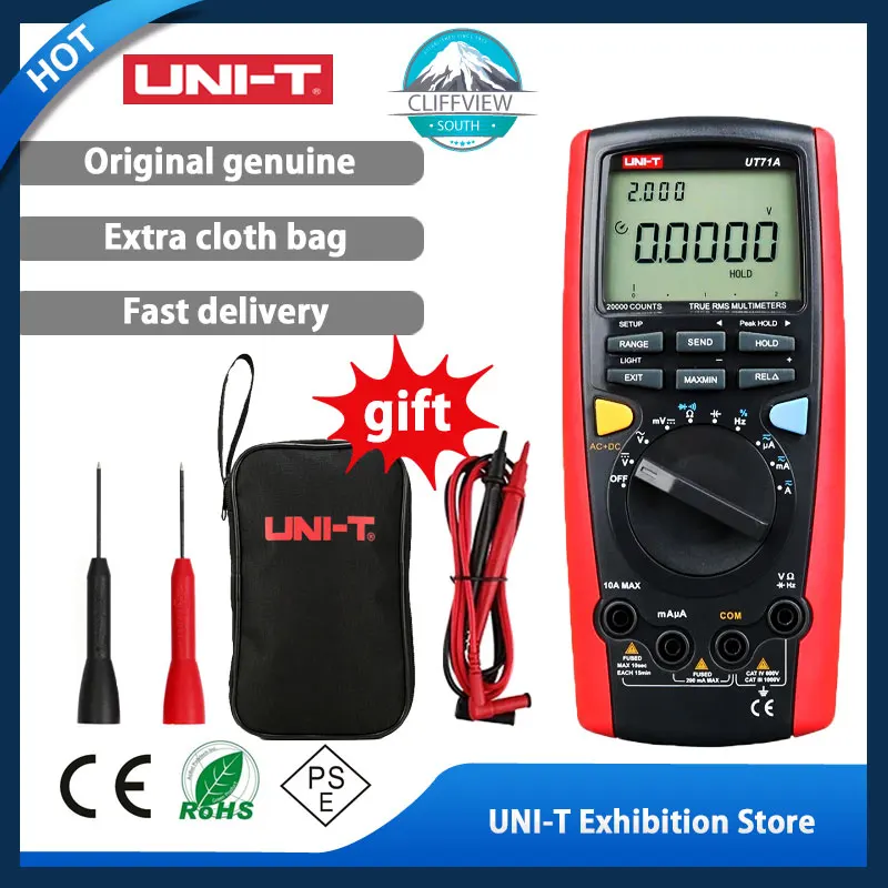 Умный мультиметр UNI-T UT71A ЖК-дисплей 19999 дюйма цифровой USB-интерфейс для измерения