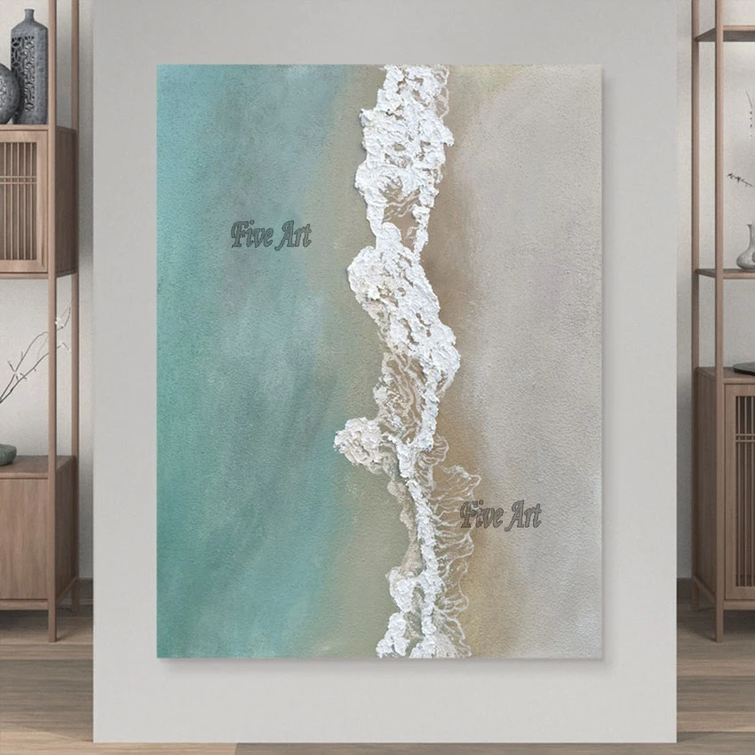 

Unframed Beautiful Seaside Abstract, Landscape Oil Painting Wall Art, Picture, For Hotel Modern Canvas Home Decor, High Quality