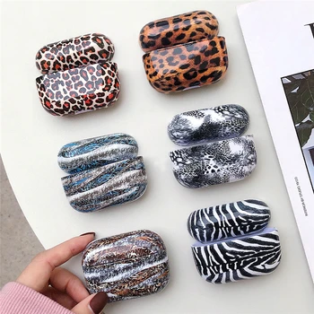 

Leopard Grain Print Hard PC Case For Airpods Pro Wireless Earphone Shockproof Protective Cover For Air Pods Pro 3 Headphone Case