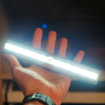 

10LED Battery Induction Wireless PIR Motion Sensor Lamp Wall Cabinet Wardrobe Drawer Night Light for bookcases safe tents cave