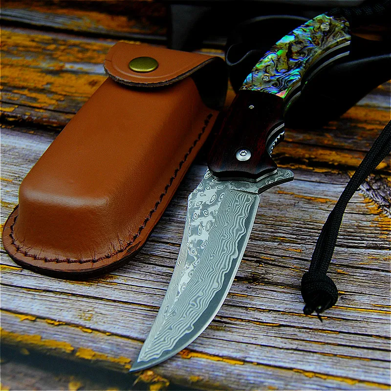 Высококачественный складной нож VG10 из дамасской стали с большим ...