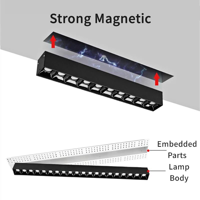 longa invisível 90ra teto interno linear grade ponto iluminação ac110 220v