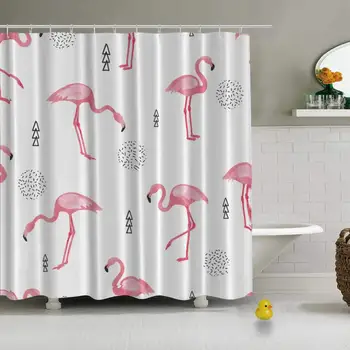 

Watercolor Flamingo Seamless Pattern Vector Background Vector Modern Shower Curtain for Bathroom,79''L x 72''W