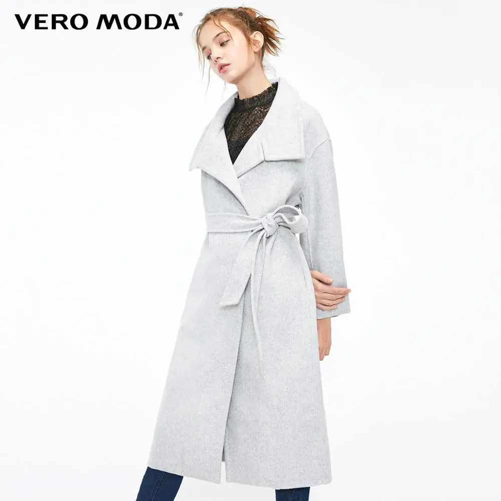 Vero Moda Женское зимнее шерстяное пальто с двойными карманами | 318327554 - Цвет: Lt. grey mel.