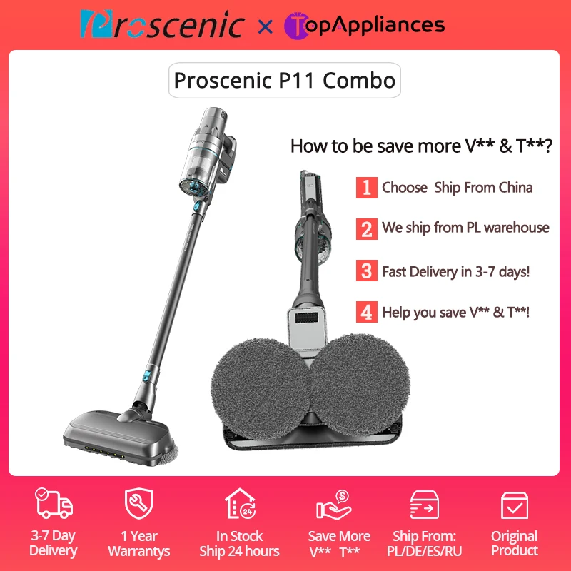 Proscenic P11 Combo Rotary Electric Mop] Cordless Vacuum Cleaner, 25kpa  Motor, Removable Battery, 3 Adjustable Suction Modes|Vacuum Cleaners| -  AliExpress