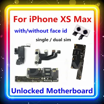 

For iPhone XS MAX Motherboard With/Without Face ID single/dual SIM Unlocked Free iCloud IOS Update Logic Board&Camera 4G Support
