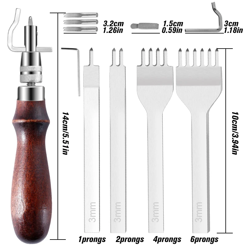 Leather Craft Tool Kit LMDZ Leather Sewing Tools Set DIY Carving Working Stitching Craft Kit Leather Accessories For Beginner Craft Tools leather sewing kit leather tools leather craft tool kit leather craft tools leather craft tool