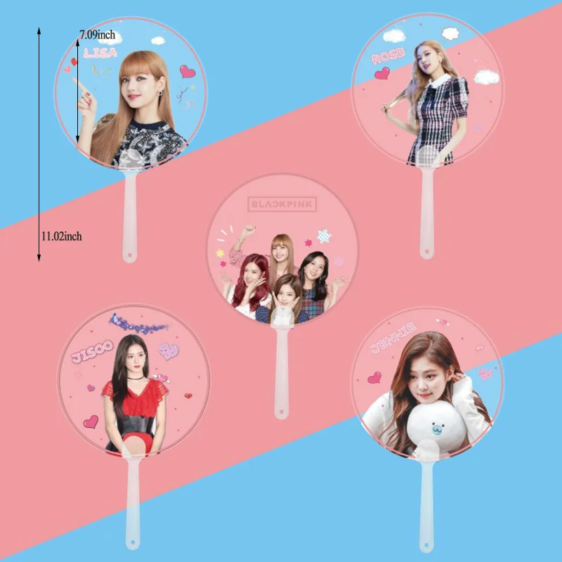 KPOP BlackPink New Album Kill This Love PVC Transparent Round Fans Summer Gift Party Decoration JISOO LISA JENNIE LXX191