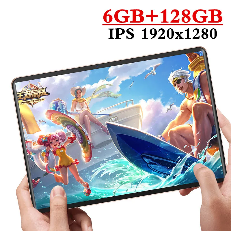  2020 New design 10.1 inch Tablet Android 9.0 8 Core 6GB RAM + 128GB ROM Dual Camera 8MP SIM Tablet 