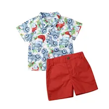 Эксклюзивная Детская Одежда Рождественские топы с такси для маленьких мальчиков, рубашка, шорты штаны Одежда для детей от 2 до 6 лет