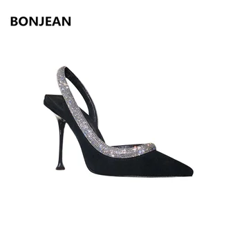 

2020 Hot Chic Pumps High Heels Lady Stiletto Pointed Toe Brand Slip On Women Shoes Slingback Shoe Woman Runway Sandalias Mujer