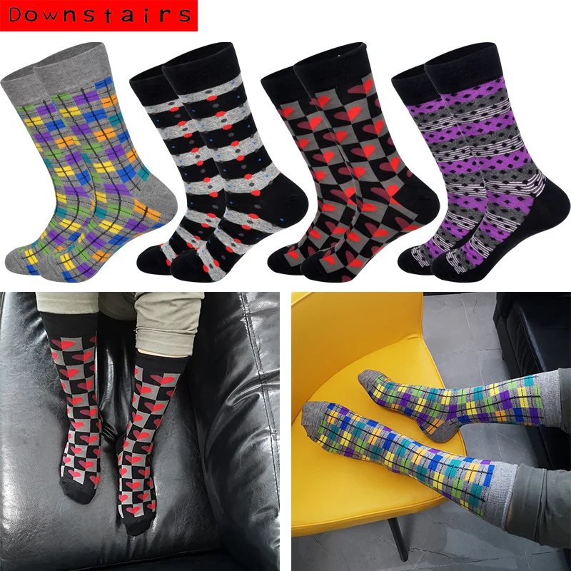 Мужские носки, Новинка осени, уличный стиль, скейтборд, подарки для мужчин, бренд Happy Socks Moda Masculina