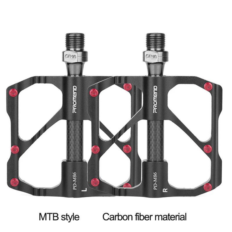 PROMEND Mtb gub педали быстросъемные дорожные велосипедные педали противоскользящие сверхлегкие педали для горного велосипеда углеродное волокно mtb Аксессуары педали mtb для велосипеда велозапчасти - Цвет: Black-MTB-2