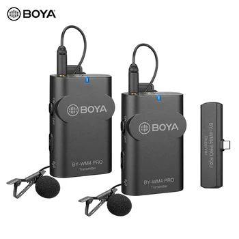 

BOYA BY-WM4 PRO-K6 2.4G Wireless Microphone System Transmitter*2+Receiver* 1) 60M for Android Smartphones with Type-C Interface