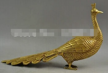 

---403+++home Rare Old Copper Carving Peacock Spread Its Beauty Tail Value Collectible Statue