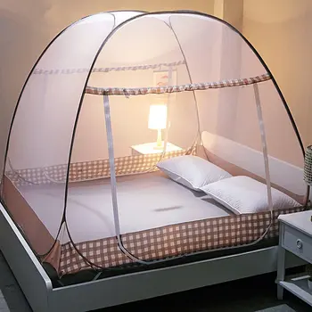 

Foldable Yurt Mosquito Net Bi-parting Bed Canopy For Adults Portable Student Bunk Tent Queen King Size Net Insect Reject Bed Ten