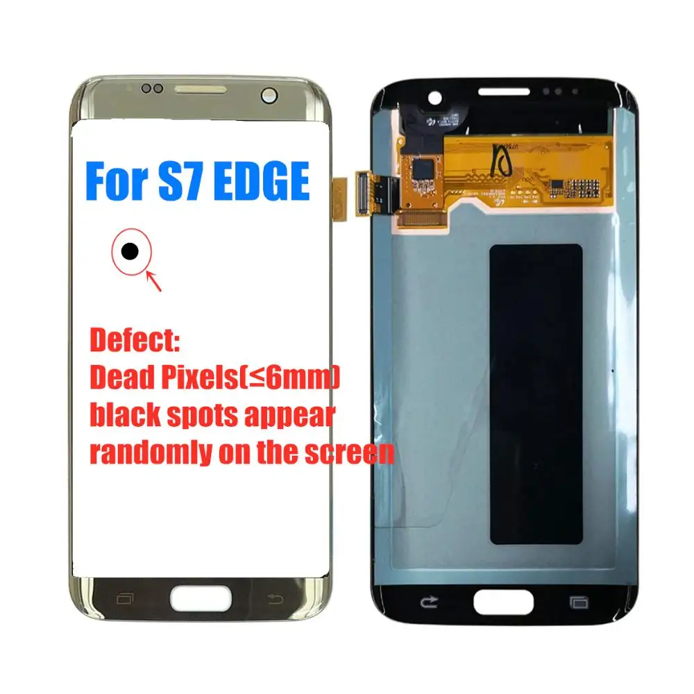 

New G935F LCD For Samsung Galaxy S7 Edge LCD With Frame Spot Super AMOLED For Samsung S7 Edge LCD Screen With Black Dot Display