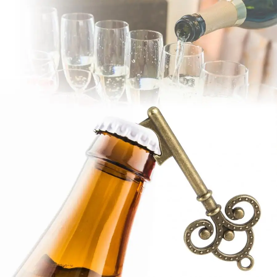 Openers 50 Pcs Vintage Zinc Alloy Key Shape Bottle Opener Portable Opening Tools with Sugar Box Wine Beer Opener