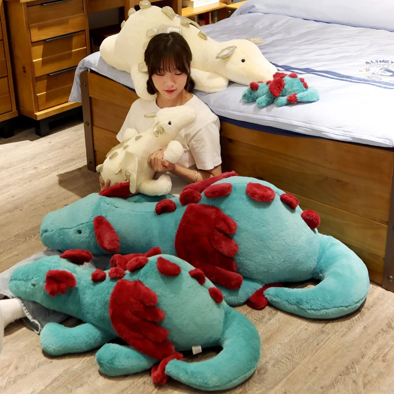 Новинка 30-120 см ультра мягкая милая плюшевая кукла динозавр Huggable белая/синяя