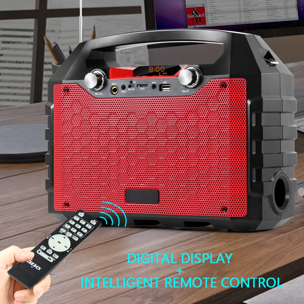 

40W Bluetooth Speaker Portable Wireless Big Power Speakers Soundbox with Remote Control Support FM Radio MIC TF AUX USB