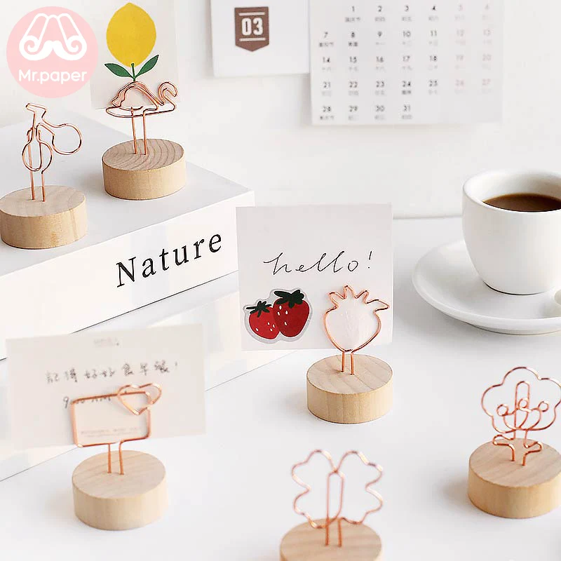 Mr paper Kawaii клубника вишня цветок клевера лебедь конверт деревянные памятки